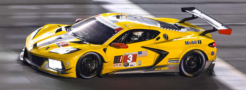 Corvette C8-R mid-engined racing car first victory 2020 Daytona 240 - Corvette 100th IMSA victory 